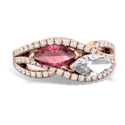 Pink Tourmaline Diamond Rivers 14K Rose Gold ring R3070