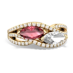 Pink Tourmaline Diamond Rivers 14K Yellow Gold ring R3070