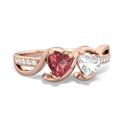 Pink Tourmaline Side By Side 14K Rose Gold ring R3090