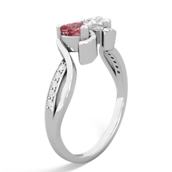 Pink Tourmaline Side By Side 14K White Gold ring R3090