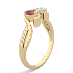 Pink Tourmaline Side By Side 14K Yellow Gold ring R3090