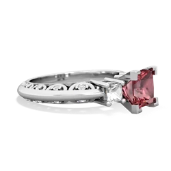 Pink Tourmaline Eternal Embrace Engagement 14K White Gold ring C2001