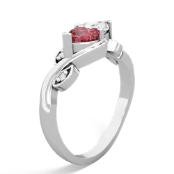 Pink Tourmaline Floral Elegance 14K White Gold ring R5790