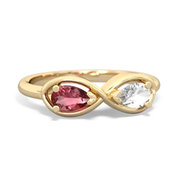 Pink Tourmaline Infinity 14K Yellow Gold ring R5050