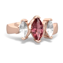 Pink Tourmaline Three Peeks 14K Rose Gold ring R2433