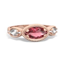 Pink Tourmaline Milgrain Marquise 14K Rose Gold ring R5700