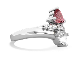 Pink Tourmaline Heart To Heart 14K White Gold ring R2064