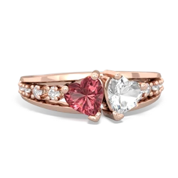 Pink Tourmaline Heart To Heart 14K Rose Gold ring R3342