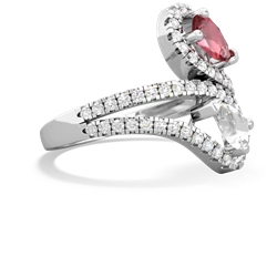 Pink Tourmaline Diamond Dazzler 14K White Gold ring R3000