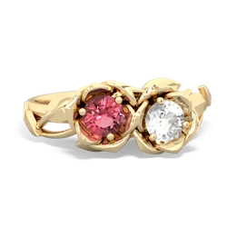 Pink Tourmaline Rose Garden 14K Yellow Gold ring R5510