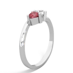 Pink Tourmaline Sweethearts 14K White Gold ring R5260