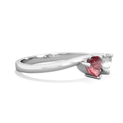 Pink Tourmaline Sweethearts 14K White Gold ring R5260