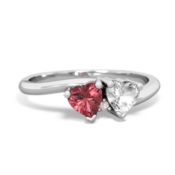 Pink Tourmaline Sweethearts 14K White Gold ring R5260