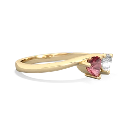 Pink Tourmaline Sweethearts 14K Yellow Gold ring R5260