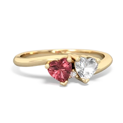 Pink Tourmaline Sweethearts 14K Yellow Gold ring R5260