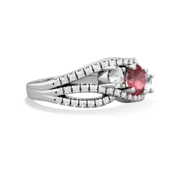 Pink Tourmaline Three Stone Aurora 14K White Gold ring R3080