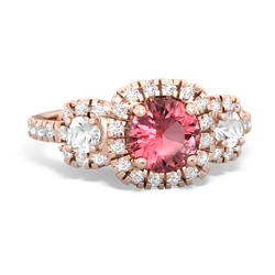 Pink Tourmaline Regal Halo 14K Rose Gold ring R5350