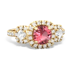 Pink Tourmaline Regal Halo 14K Yellow Gold ring R5350