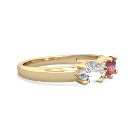 Pink Tourmaline Pear Bowtie 14K Yellow Gold ring R0865