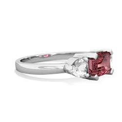 Pink Tourmaline Three Stone 14K White Gold ring R5235