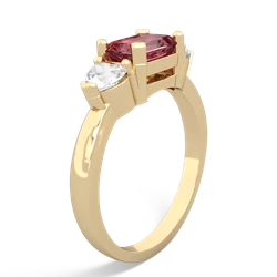 Pink Tourmaline Three Stone 14K Yellow Gold ring R5235