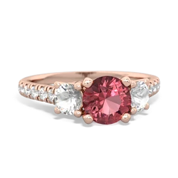 Pink Tourmaline Pave Trellis 14K Rose Gold ring R5500