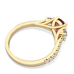 Pink Tourmaline Pave Trellis 14K Yellow Gold ring R5500