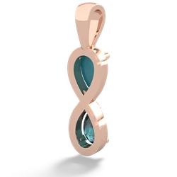 Turquoise Infinity 14K Rose Gold pendant P5050