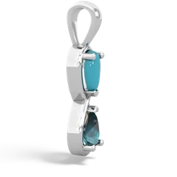 Turquoise Infinity 14K White Gold pendant P5050