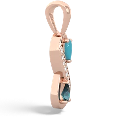 Turquoise Diamond Infinity 14K Rose Gold pendant P5390