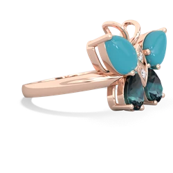 Turquoise Butterfly 14K Rose Gold ring R2215