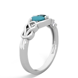 Turquoise Celtic Love Knot 14K White Gold ring R5420