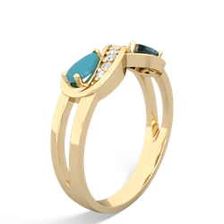 Turquoise Diamond Infinity 14K Yellow Gold ring R5390