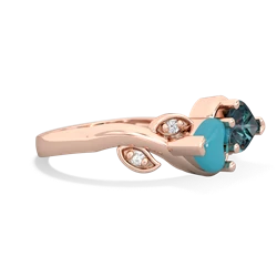 Turquoise Floral Elegance 14K Rose Gold ring R5790