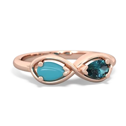 Turquoise Infinity 14K Rose Gold ring R5050