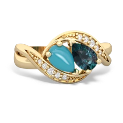 Turquoise Summer Winds 14K Yellow Gold ring R5342