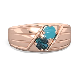 Turquoise Men's Streamline 14K Rose Gold ring R0460