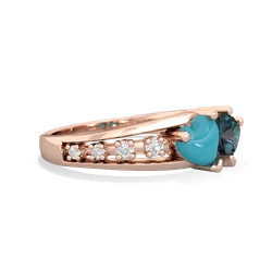 Turquoise Heart To Heart 14K Rose Gold ring R3342