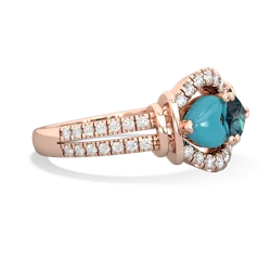 Turquoise Art-Deco Keepsake 14K Rose Gold ring R5630