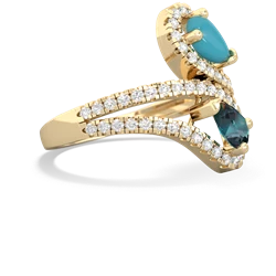 Turquoise Diamond Dazzler 14K Yellow Gold ring R3000