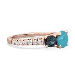 Turquoise Pave Trellis 14K Rose Gold ring R5500