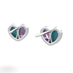 Turquoise 'Our Heart' 14K White Gold earrings E5072