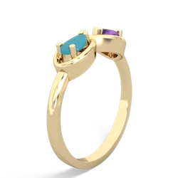 Turquoise Infinity 14K Yellow Gold ring R5050