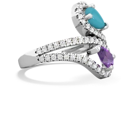 Turquoise Diamond Dazzler 14K White Gold ring R3000