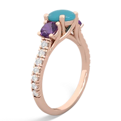 Turquoise Pave Trellis 14K Rose Gold ring R5500