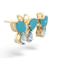 Turquoise Butterfly 14K Yellow Gold earrings E2215