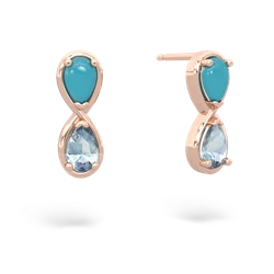 Turquoise Infinity 14K Rose Gold earrings E5050