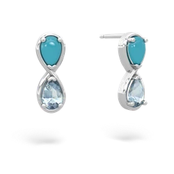 Turquoise Infinity 14K White Gold earrings E5050