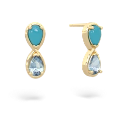 Turquoise Infinity 14K Yellow Gold earrings E5050