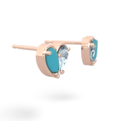 Turquoise 'Our Heart' 14K Rose Gold earrings E5072